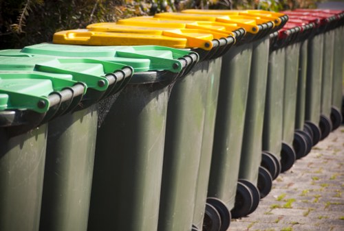 Different types of business waste being sorted