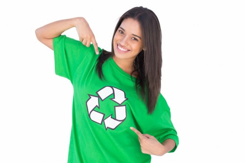 Professional rubbish clearance team in action